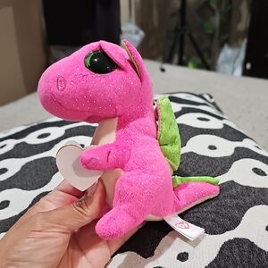 Pink and Green Plush Dinosaur Toy